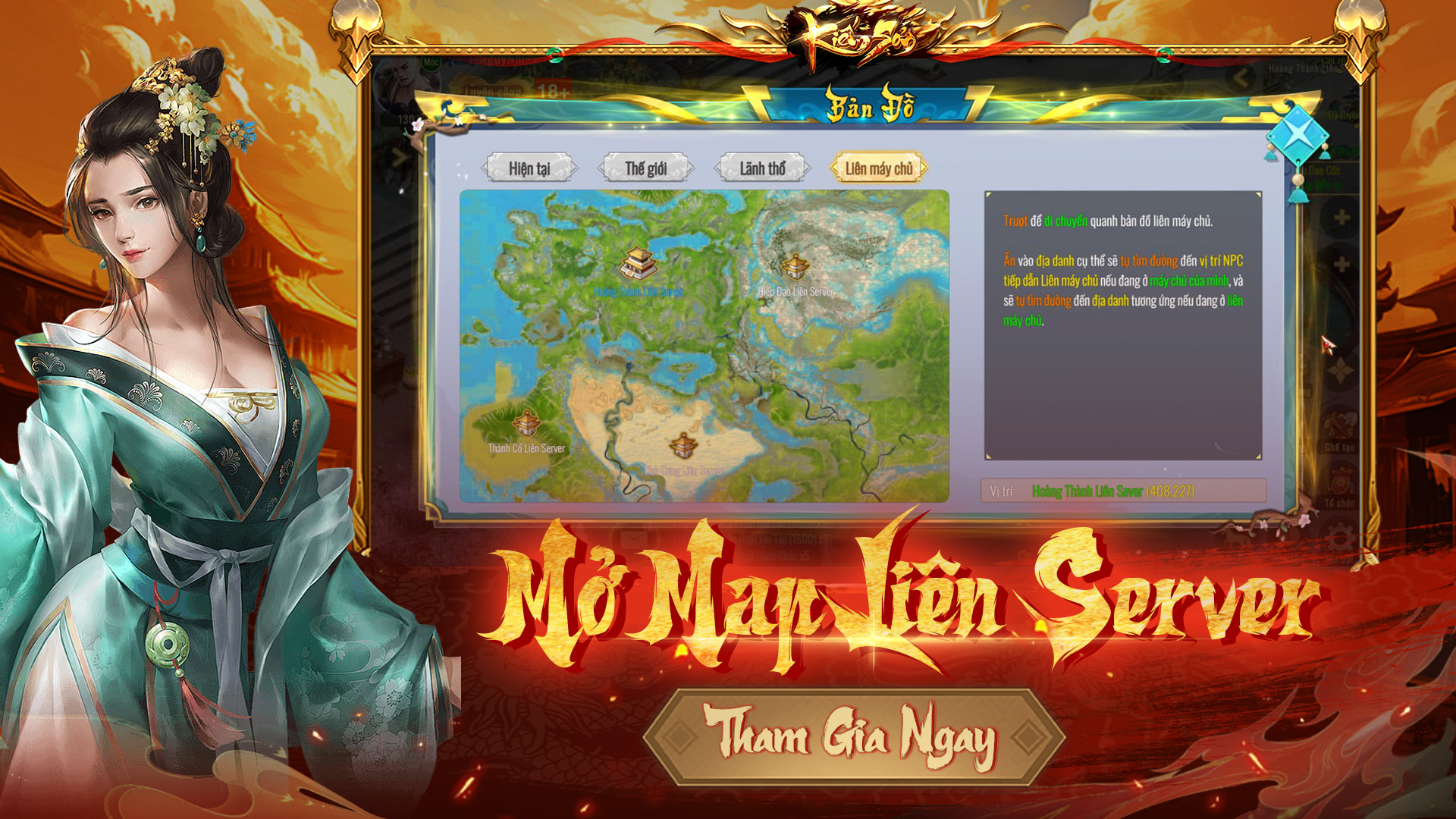 [KIẾM SƠN MOBILE] MỞ MAP LIÊN SERVER – KẾT NỐI GIANG HỒ